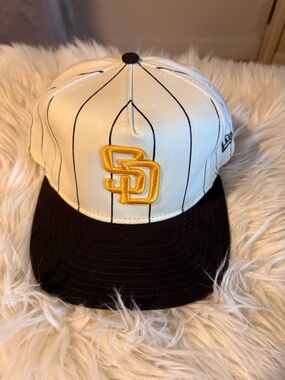 San Diego Padres Pinstripe Baseball Cap with Gold SD Logo